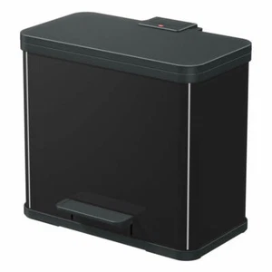 Hailo Mülltrennsystem Öko trio Plus L, Tret-Mülleimer, Stahlblech, Schwarz 3x9 L - Bild 1 von 5