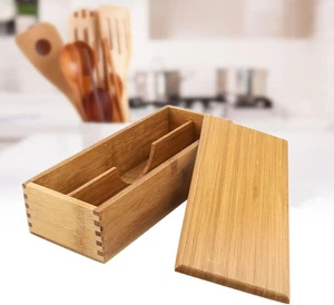 Wooden Cutlery Box with Lid, Small Drawer Organizer Kitchen, Cutlery Organizer i - Picture 1 of 9