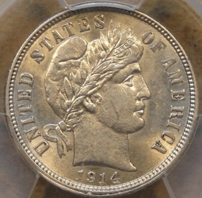 1914-D Barber Dime 10c PCGS Certified AU58 - Image 1 of 4