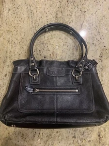 Coach Purse Black Pebbled Leather  - Picture 1 of 8