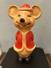 Vintage Union Products Lighted Christmas Mouse Blow Mold Hard Plastic