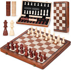 Chess Board Set Wooden Magnetic Chess Set Board Games 39  39Cm 2 In 1 Folding C