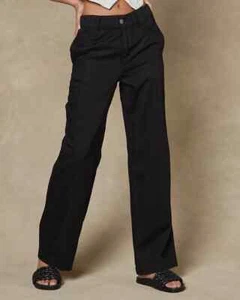 Dricoper Denim Size 12 W30 Lucia Wide Leg Pants Black Pockets Tencel NEW $229 - Bild 1 von 16