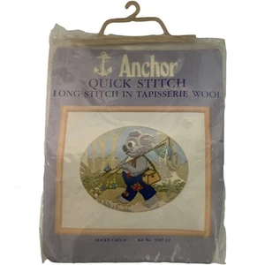 Anchor Quick Long Stitch Wool Tapestry Kit 3387-12 Koala Lucky Catch Started - Picture 1 of 6