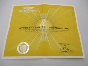 Original BREITLING Officially Certified Swiss Chronometer Watch COSC Certificate - Picture 1 of 4