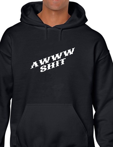 RHUDE Felpa con cappuccio Aww S t dannata maleducata volgare festa bere college