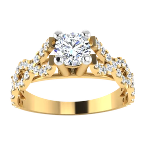 Excelente anillo de compromiso de diamantes reales con certificación de 0,80 quilates de oro amarillo sólido de 14 quilates 6 - Imagen 1 de 5