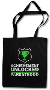 ACHIEVEMENT UNLOCKED STOFFTASCHE EINKAUFSTASCHE Gamer Games Parenthood Parents - Picture 1 of 1