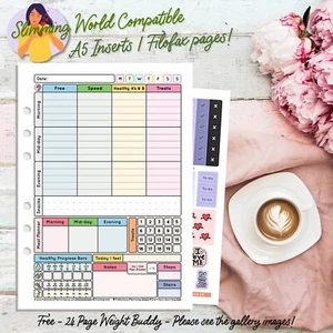 🌸🌸A5 Diätplaner Seiten Filofax Kikki Tagebuch ABNEHMEN LOGFREUNDLICH🌸🌸 - Bild 1 von 11