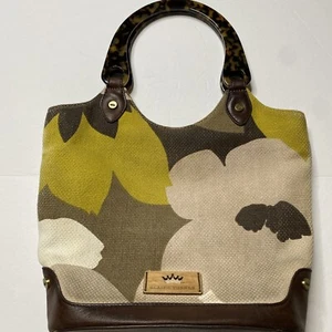 Bolso de Mano ELAINE TURNER Estampado Floral Asas Turquesa Cartera Terrosa - Imagen 1 de 7