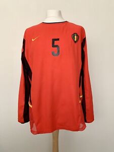 Belgium 2002-2004 home #5 match worn issue Nike vintage football shirt maillot