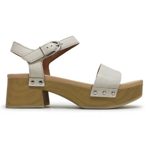 Clarks Womens Sandals Sivanne Bay Casual Buckle Wedge Heels Leather - Picture 1 of 9