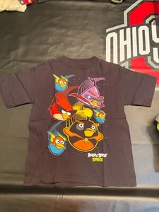 Boys Angry Birds Short Sleeve Shirt Size 5/6 Black - Picture 1 of 3