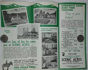 1960s Cascade CO Scenic Acres Vacation Village Tourist Pamphlet Map Colorado 60s - Picture 1 of 4