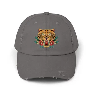 Old School Tattoo Jaguar Distressed Cap Hat 100% Cotton DTF Printed Trend Logo - Picture 1 of 48