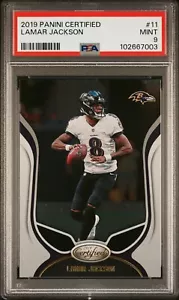 PANINI 2019 CERTIFICATO LAMAR JACKSON BALTIMORE RAVENS PSA 9 - Foto 1 di 2
