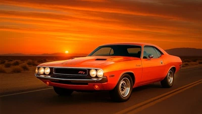 1970 Dodge Challenger - Desert Sunset – (Metal Print) - FREE SHIPPING - Image 1 of 2