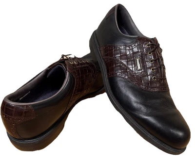 Botines de golf FOOTJOY DryJoys Tour negro marrón silla de montar zapatos talla 14 M 53494 Foto 1 de 4