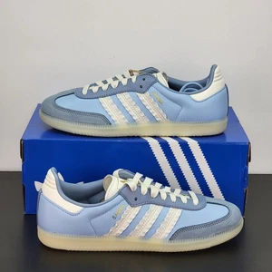 Adidas Samba OG Women's Size 8.5 Athletic Shoes Blue White Casual Sneakers - Picture 1 of 8
