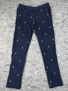 An Original Penguin Corduroy Pants Mens 30x30 Embroidered All Over Print Blue - Picture 1 of 10