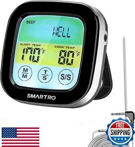 SMARTRO ST59 Termómetro Digital para Carne Temporizador de 1 Sonda LCD Horno Barbacoa Parrilla - Imagen 1 de 8