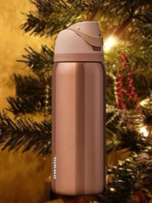 OWALA Edición Limitada Metálica Oro Rosa BOTELLA AISLANTE FREESIP, 32 OZ - ¡COMO NUEVA CON ETIQUETAS! Foto 1 de 4