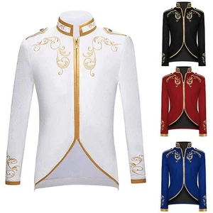 Mens Victorian Vintage Medieval Jacket Embroidery Coat Prince Cosplay Costume - Picture 1 of 33