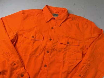 L.L. Camisa Bean Para Hombre Grande Naranja Manga Larga Exterior Rango Caza Abotonada Foto 1 de 4