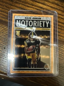 2025 Panini Mosaic Kaleb Johnson #22 Notoriety Orange Fluorescent Prizm (RC) - Picture 1 of 2