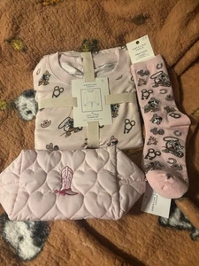 Disney American Eagle Western Mickey Cowboy Pyjama Set Socken und Kosmetiktasche - Bild 1 von 9
