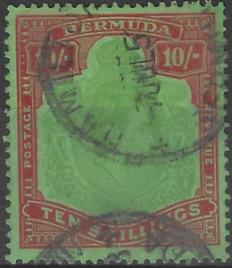 BERMUDA 1938-53. 10/- PERF 13 GOOD-FINE USED. SG. 119f. (D86) - Picture 1 of 2