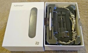 FULLMOSA 22 Silver Stainless Steel Mens Watch Band w/ Tool Kit 22mm USA NEW NIB - Bild 1 von 4