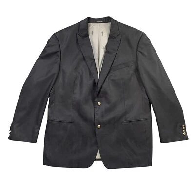 Blazer John Varvatos Para Hombres 46 Negro Solano 2 Botones Solapa Pico Pecho Único Foto 1 de 4