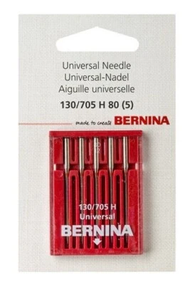 Agujas universales genuinas Bernina tamaño 80/12 paquete 5 130/705H 0025077108 Foto 1 de 2