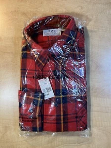 Townsend & Lake Flannel Shirt Mens M Plaid Red Black 100% COTTON NWT NOS - Picture 1 of 6