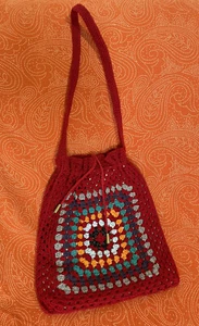 Borsetta fatta a mano all'uncinetto. Chiusura a sacco. Primavera Estate. - Foto 1 di 4