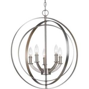 Equinox 4-Light Burnished Silver Entryway Orb Pendant by Progress Lighting - Picture 1 of 3