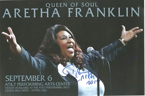 Retha Franklin concerto firmato a mano 9/6/2014 Dallas Texas raro - Foto 1 di 3