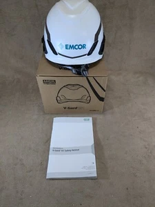 V-Gard H1 Safety Helmet White MSA EN50365 Type 1 Emcor Logo - Picture 1 of 20