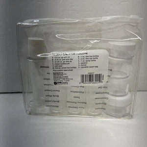 Travel Bag Kit Carry-On Size, TSA-Approved CVS 15-Piece Clear with White Top - Picture 1 of 2