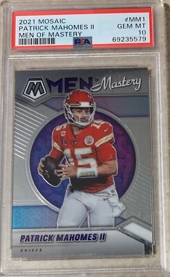 2021 Panini Mosaic #MM1 Patrick Mahomes Men of Mastery Chiefs PSA 10 Pop 3 - Image 1 of 2