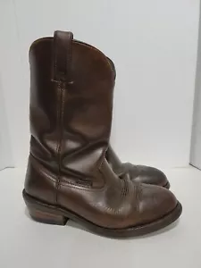 DAN POST WESTERN COWBOY BROWN LEATHER WATERPROOF ROUND SAFETY TOE MENS 10EW BOOT - Picture 1 of 6