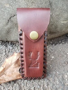 "Cuchillo con soporte para cinturón de vaina de cuero real marrón de 5" cuchillo de bolsillo cuchillo plegable" NUEVO - Imagen 1 de 10
