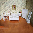 1/12 Puppenhaus Miniatur Möbel Schlafzimmer Set Bett Kleiderschrank Schrank