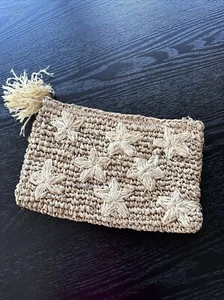 Bolso sin asas HOUSE OF SAKK para mujer estrellas de paja tostado cartera cremallera con bolsa para el polvo - Imagen 1 de 10