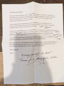 Meredith Baxter Signed Letter Actress Family Ties 100% Authentic - Picture 1 of 1