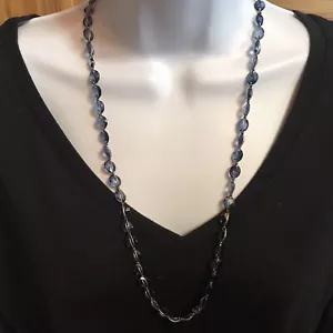 26" Lebendige Saphir Blau Glas Stein Halskette - Bild 1 von 5