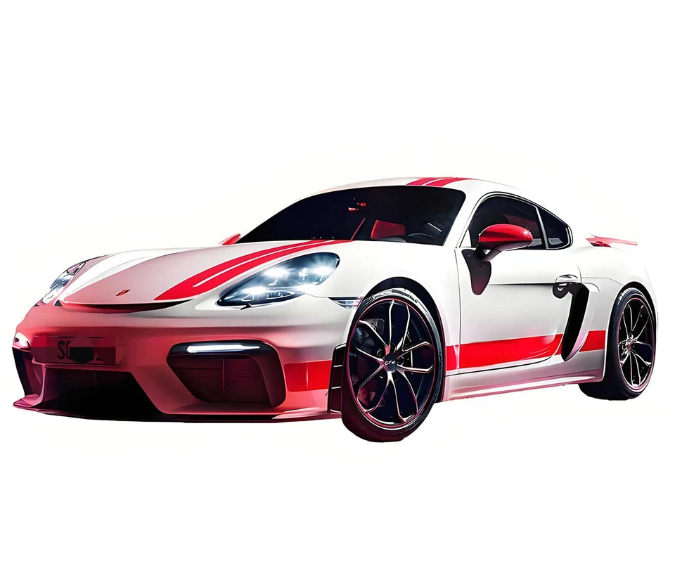 Pegatina gráfica a rayas de carreras para Porsche 718 Boxster Cayman capó techo trasero Foto 1 de 4