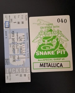 METALLICA 1991 - 1992 SNAKE PIT PASS + 1993 TICKET Australia - Unused/New - Picture 1 of 4