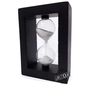 Marco de madera temporizadores de arena reloj de arena blanco - regalos perfectos oficina/jardín/biblioteca - Imagen 1 de 5
